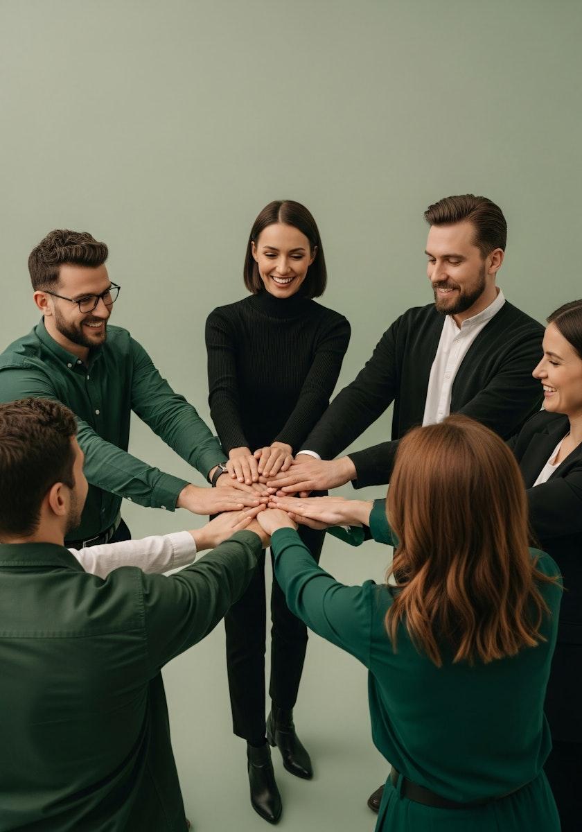 Hands joined in teamwork